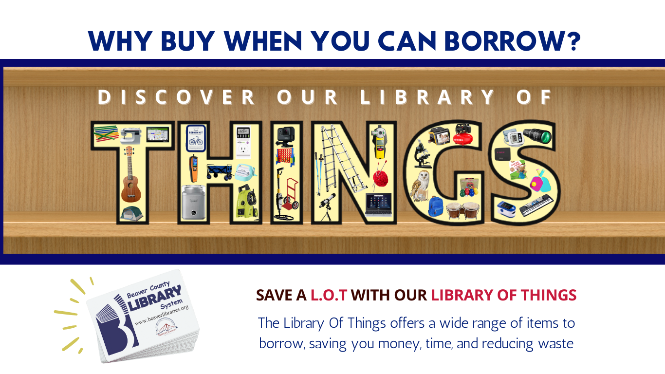 Why Buy When You can Borrow. Discover the Library of Things - picture of a library card.Save a L.O.T with Our Library of Things. The Library Of Things offers a wide range of items to borrow, saving you money, time, and reducing waste