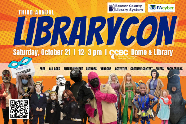 LIBRARY CON 2023 on Saturday, October 21 from 12-3pm at CCBC Dome and Library