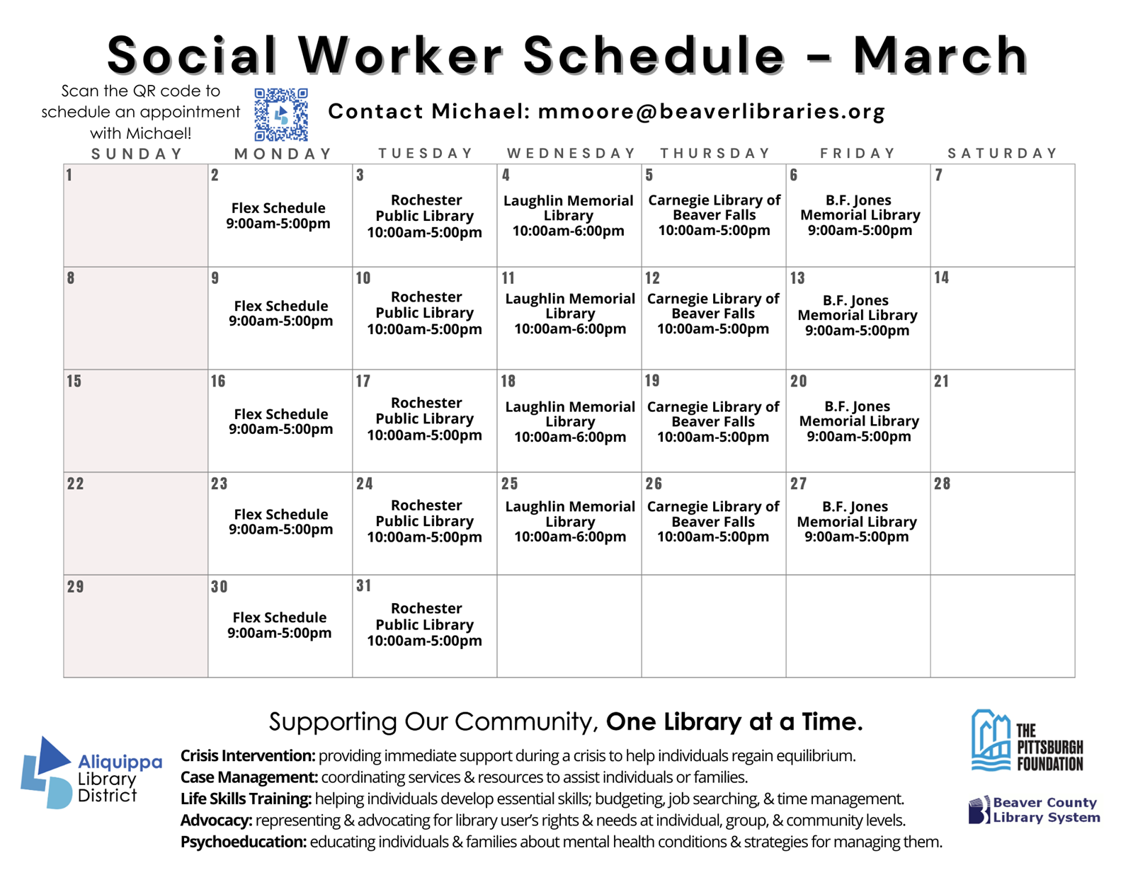 Social Worker Schedule - March