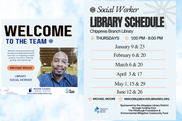 Social Worker LIBRARY SCHEDULE Chippewa Branch Library THURSDAYS 1:00 PM - 8:00 PM 