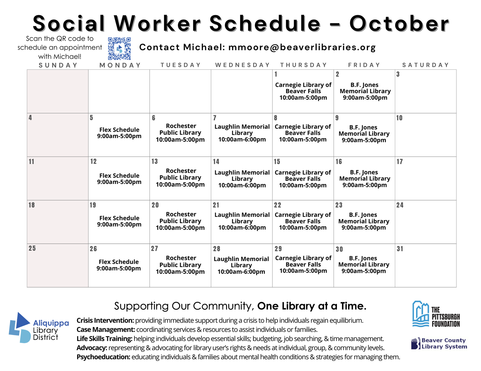 Social Worker Schedule - October
