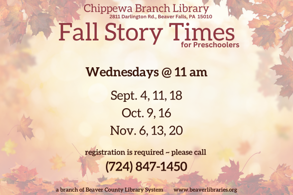 Fall Story Times @ Chippewa Library